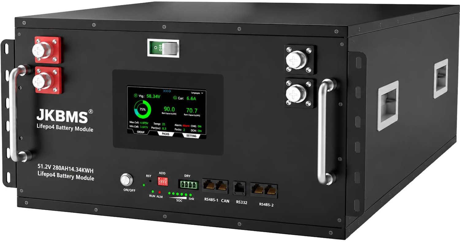 Batterijbehuizing Kit 6U - 16S LiFePO4 Compatibel - 280Ah-320Ah Capaciteit - Stalen Behuizing - Voor Energieopslag Systemen