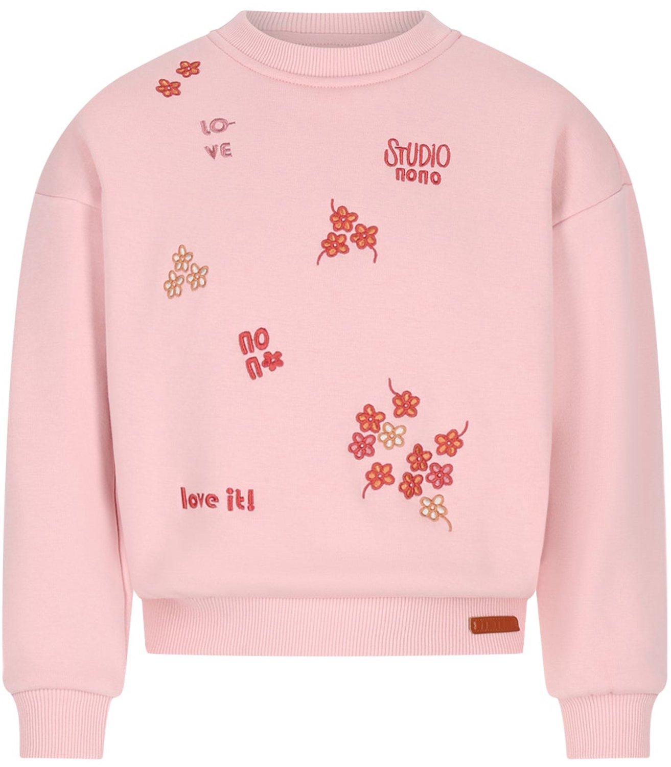NONO - Konono soft furry sweater with embro - Rosa - Maat 104