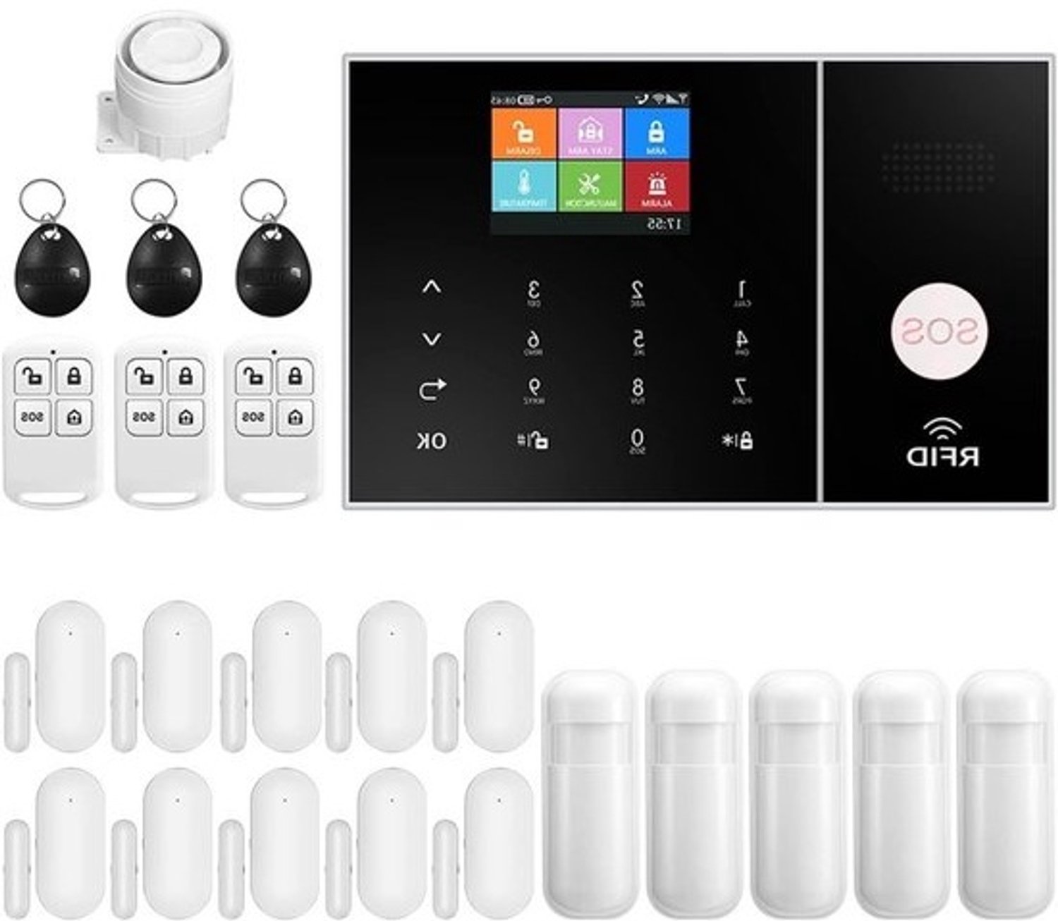 Huisalarmsysteem - Inbraakalarmkit - Veilig wonen - Bediening via touchscreen - 1 cm - J