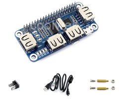 4-Poorts USB Hub HAT met USB-naar-UART-converter - voor Raspberry Pi Zero/Zero W/WH