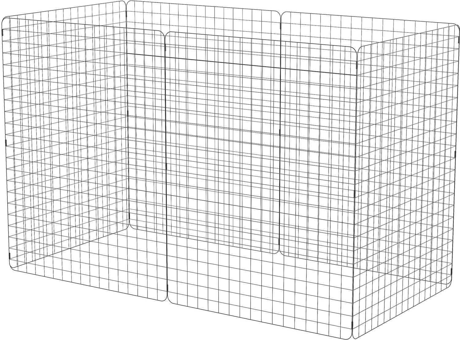 Metalen Compostbak 850 Liter - 140x70x90 cm Rechthoekig - 6 Panelen Gepoedercoat Gaas - Snelle Beluchting Zonder Gereedschap