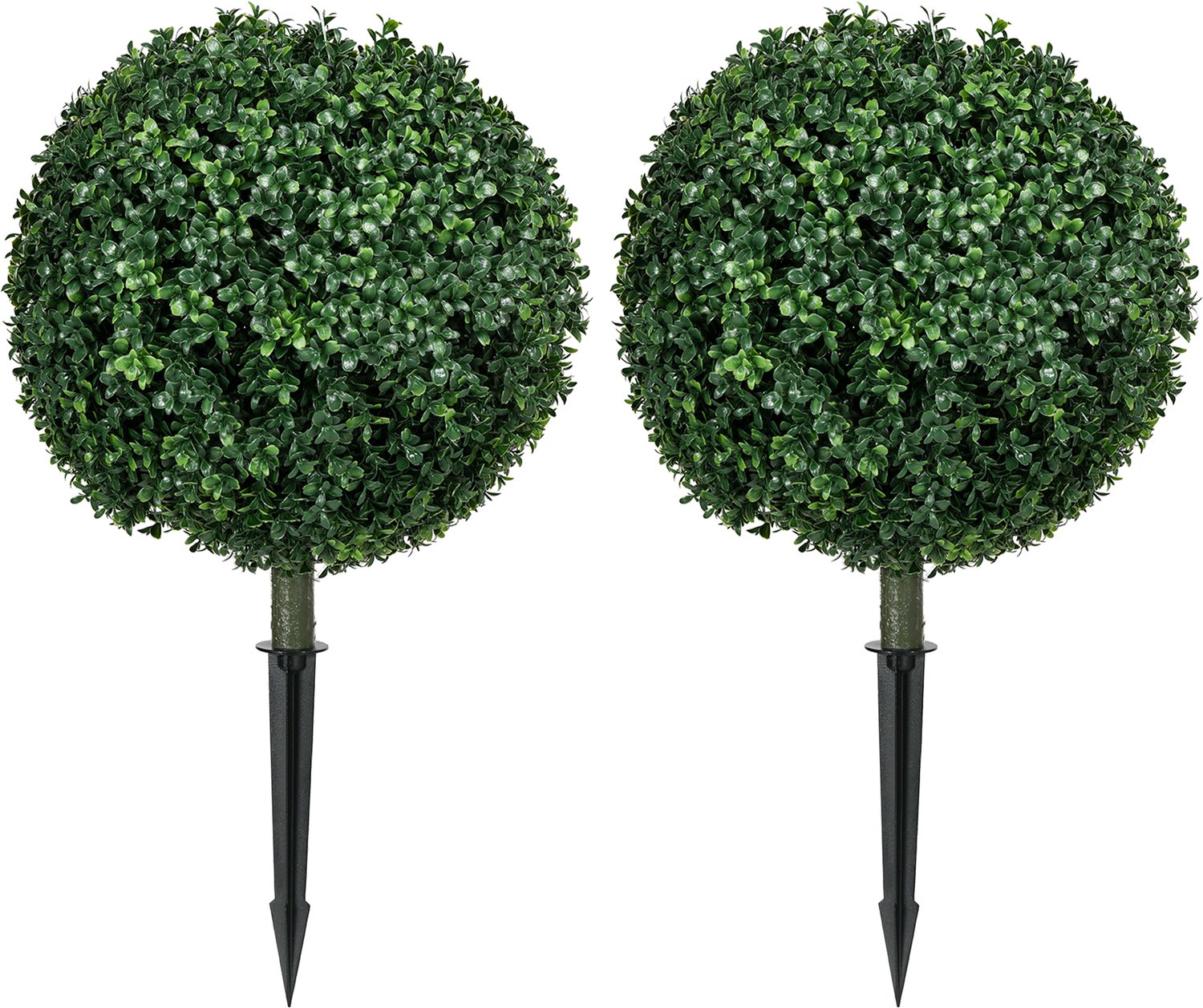 Homona Kunstmatige buxus - 2-delige set - Weerbestendig en uv-bestendig - Ø40 x 70 cm - Groen