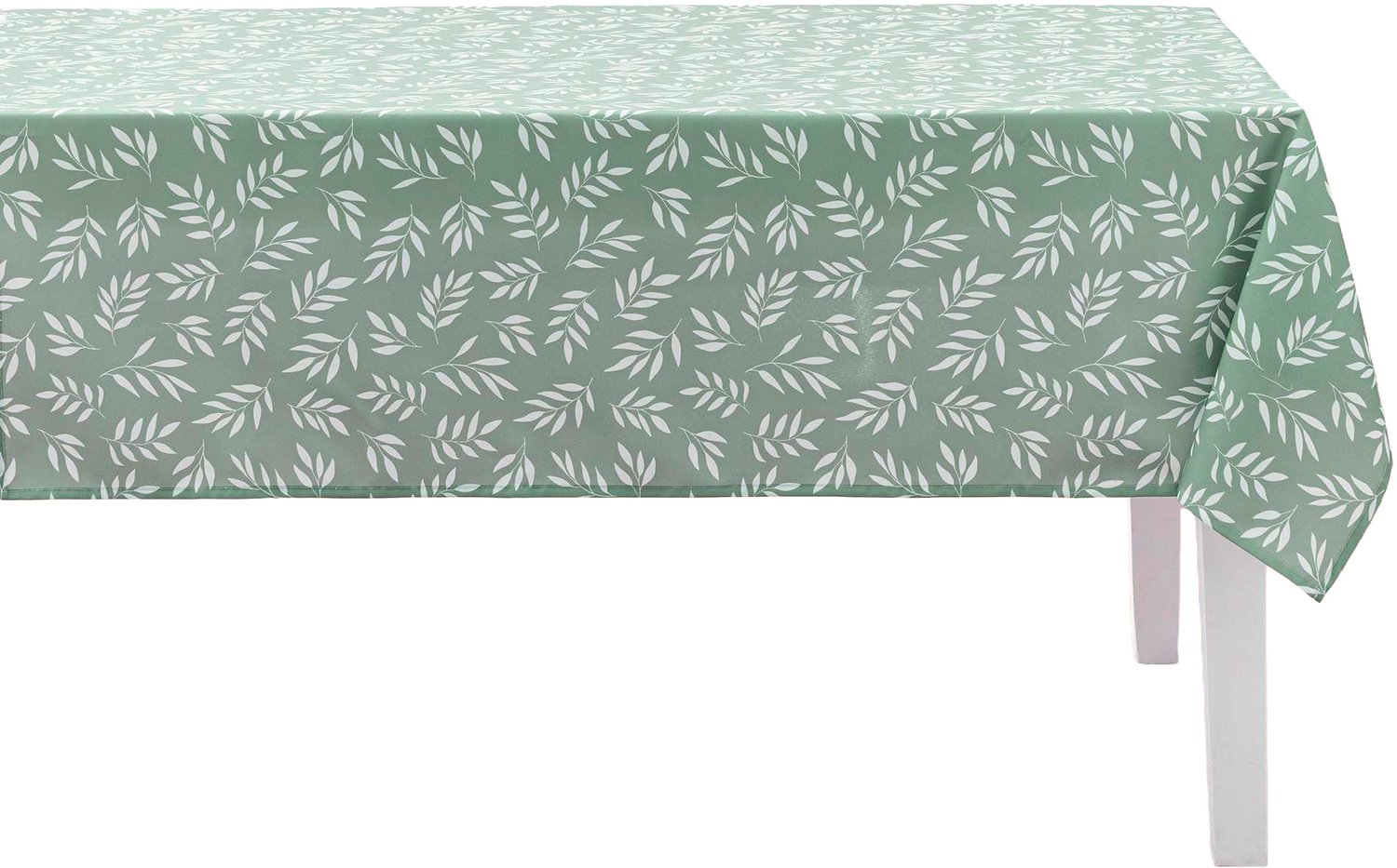 Douceur d'intérieur - Rechthoekige tafelkleed NAYA SAUGE, 145 x 240 cm, salie groen