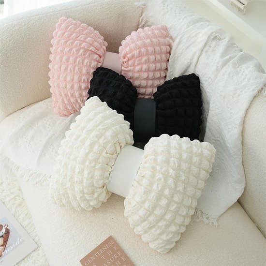 2 Stuks- 35 X 32 Cm- Lendensteun- Decoratief Kussen in Strikvorm- Strikdesign- Lendensteunkussen voor Bedden, Banken en Woonkamers- Stijlvol Kussen voor Huisdecoratie- Roze — afbeelding 4