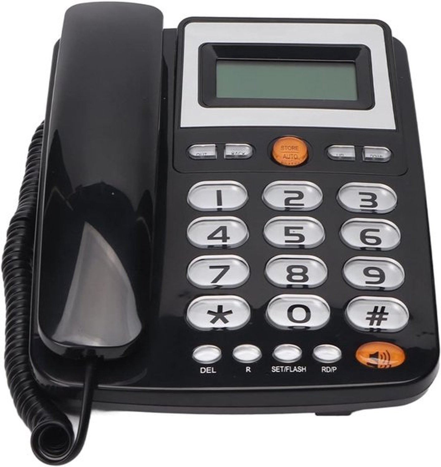Vaste telefoon met grote knoppen en snoer - LCD-display met instelbare helderheid