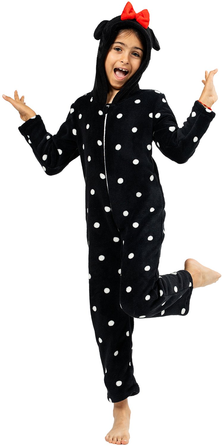 Onesie Minnie Mouse Kind Zwart - 10-12 jaar (139-155cm)