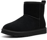 Homaxy - Dames Snowboots - suède Boots - Warme winterschoenen dames - Antislip Dunne zool - Verdikte voering van imitatiewol - Zwart - 39 - Geschikt voor voetlengte van 24.13cm