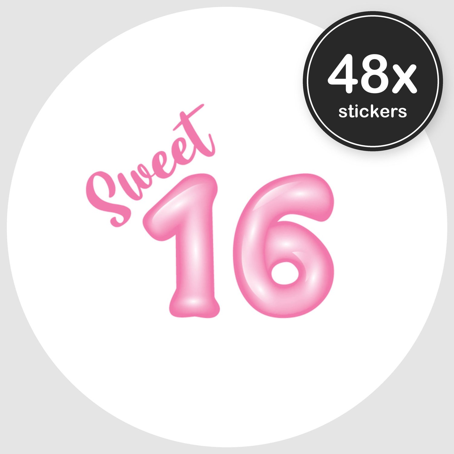 Sluitstickers Verjaardag - 48 stuks - Rond 30 mm - Verjaardag Stickers - Sluitzegel Uitnodiging - Design 103