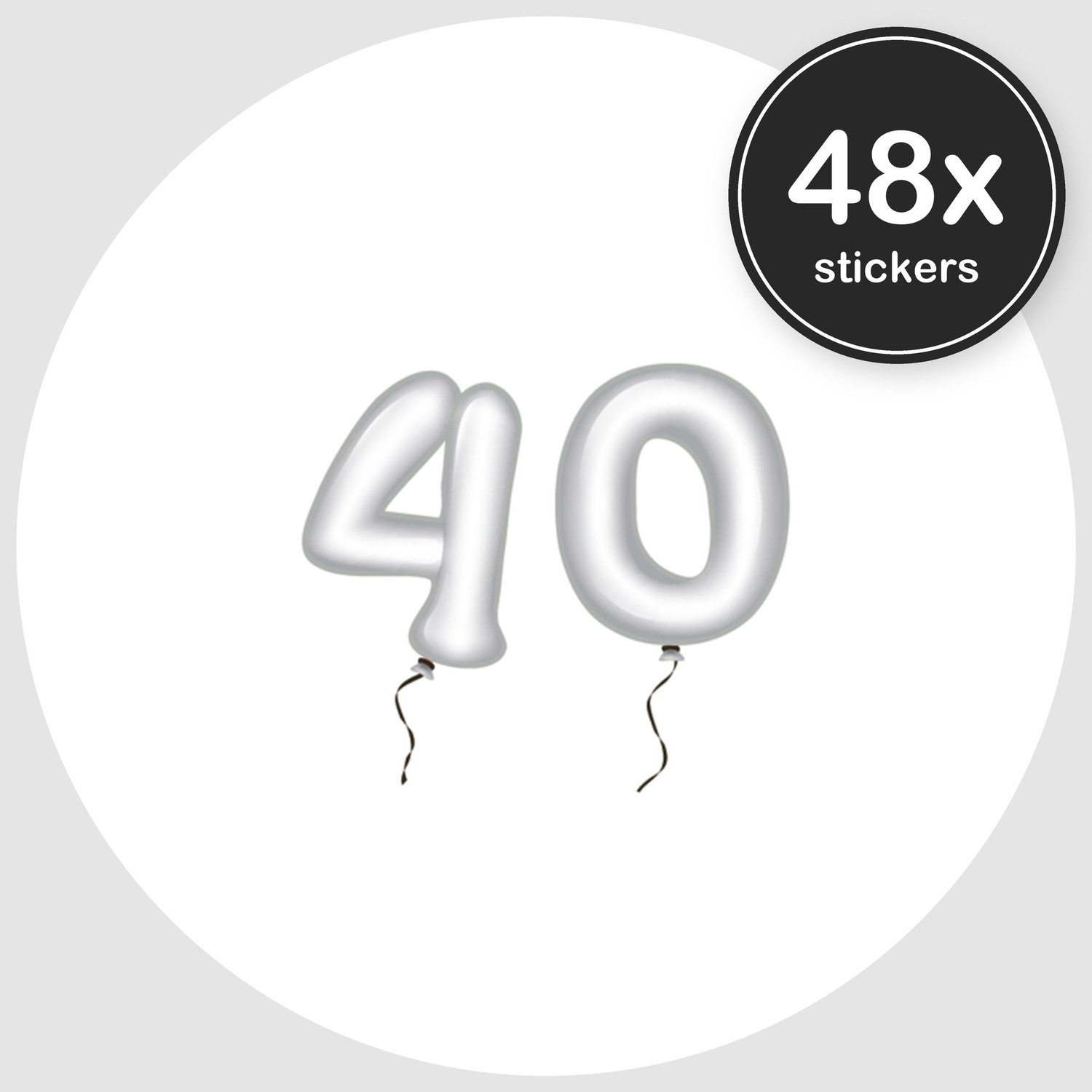 Sluitstickers Verjaardag - 48 stuks - Rond 30 mm - Verjaardag Stickers - Sluitzegel Uitnodiging - Design 055
