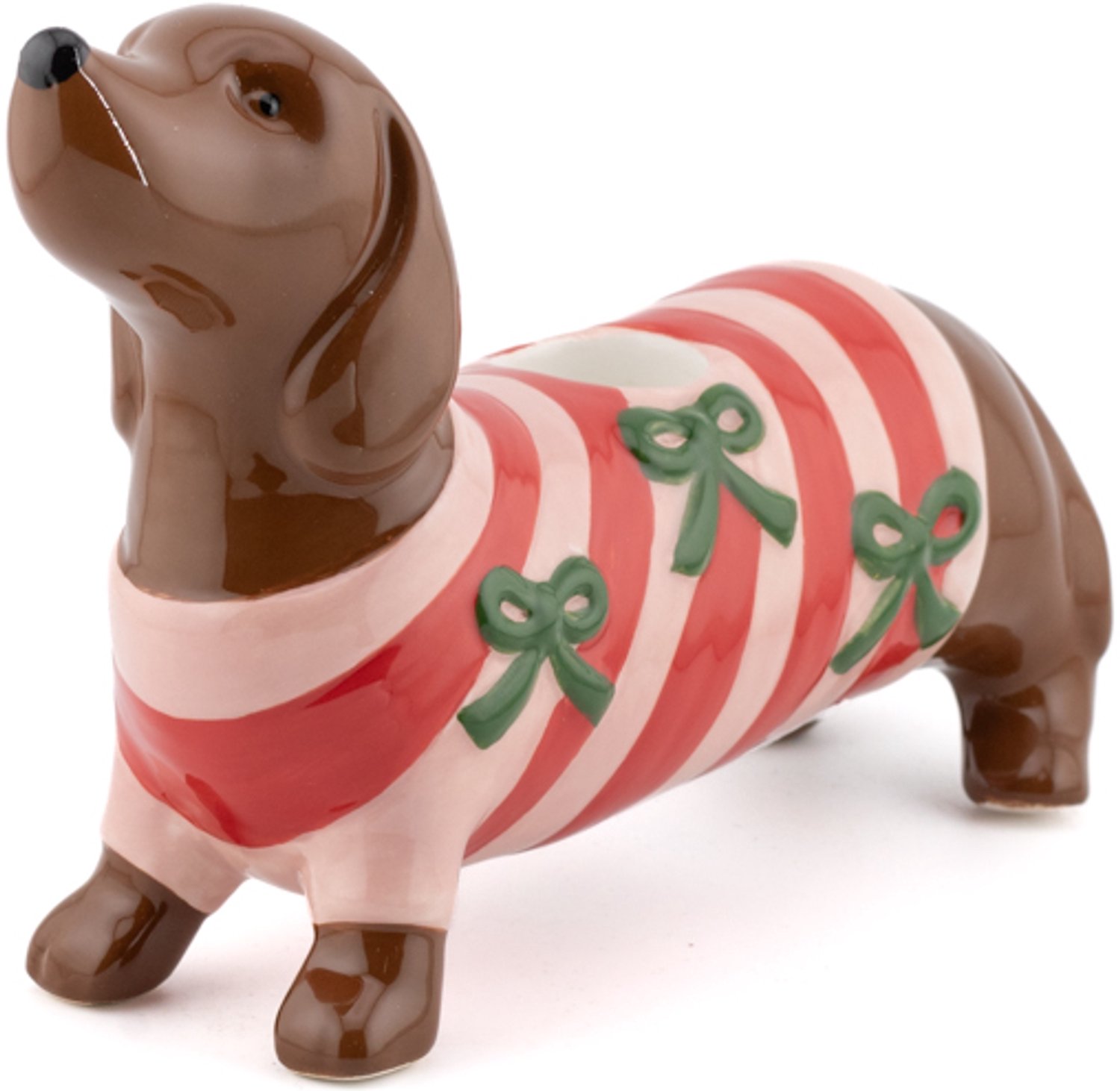Aardewerk kaarsenstandaard Dachshund