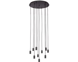 Atmooz - Hanglamp Sapa 10 - Lichtbronnen niet inbegrepen - Minimalistisch & Stijlvol - Zwart - Verstelbare snoerlengte