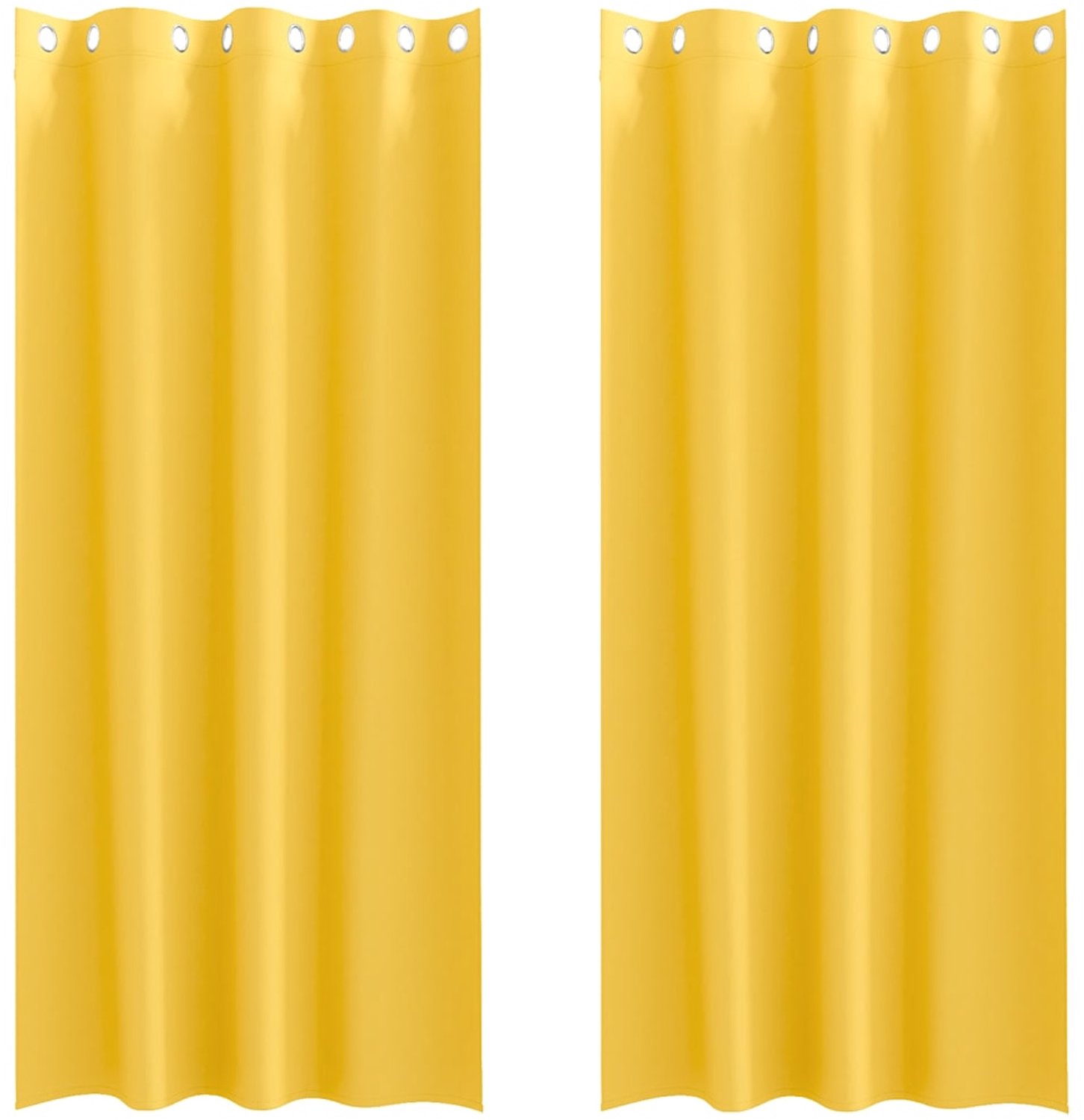 vidaXL Blackout - Gordijnen - met - Ringen - 2 - st - Mosterdgeel - 225 - x - 140 - cm