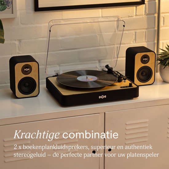 House of Marley Uplift Bluetooth Boekenplank Speakers - Hifi speakers - Stereo Set - Home Audio - Gemaakt van Duurzame Materialen - 16 Watt - Zwart — afbeelding 4