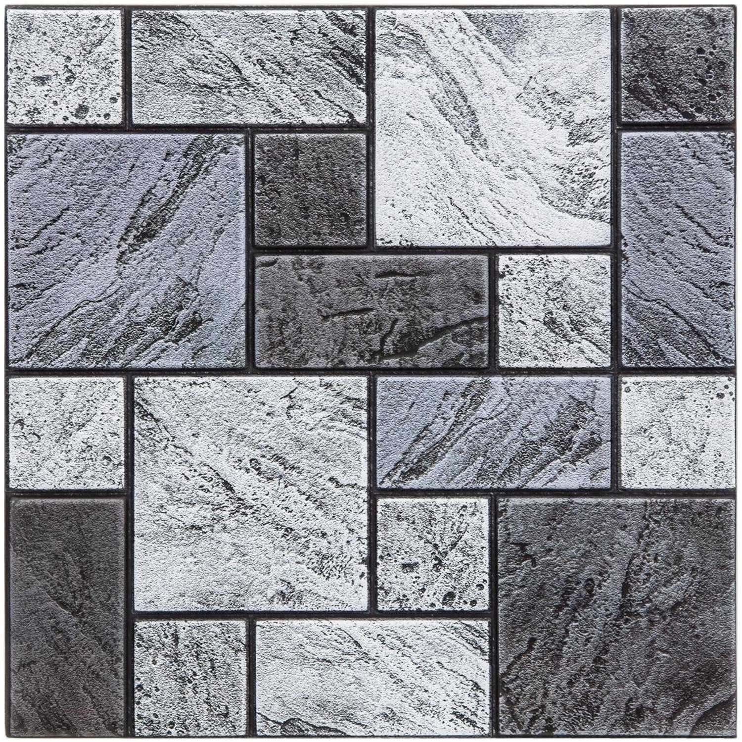 Atmosphera - Muurstickers van pvc voor de keuken, steenlook, 30 x 30 cm, 2 stuks