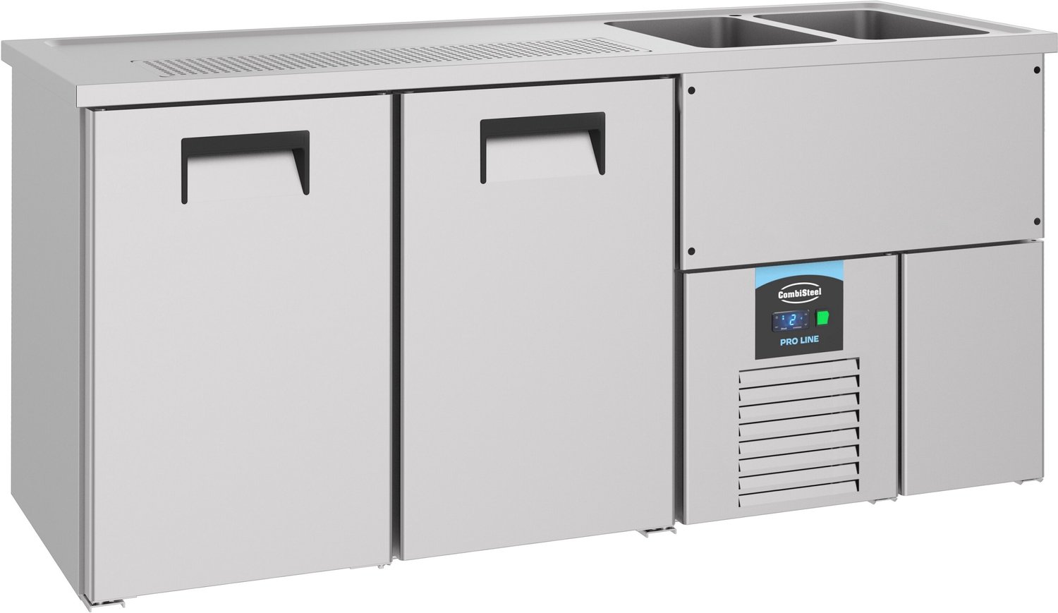 Combisteel Bierkoeler 2 Deuren 2R - Combisteel - 7489.5320 - Horeca & Professioneel Grijs