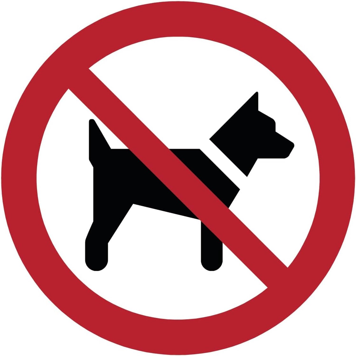 Zelfklevende sticker 15 cm - rond - waterbestendig - voor honden verboden - Vemera