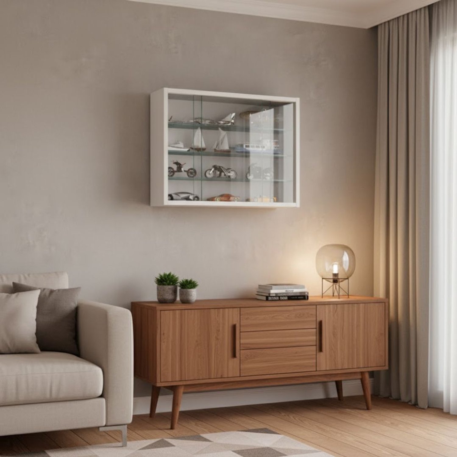 Vitrinekast met Glas - Vitrinekasten Woonkamer - Wit