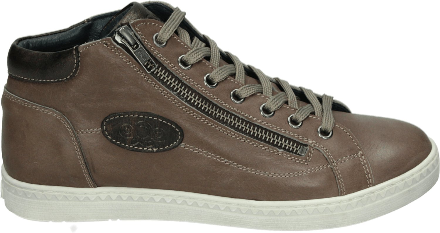 AQA Shoes - A8922 - Hoge sneakersVeterbootsDames veterschoenenDames sneakersHalf-hoge schoenen - Kleur: Taupe - Maat: 42