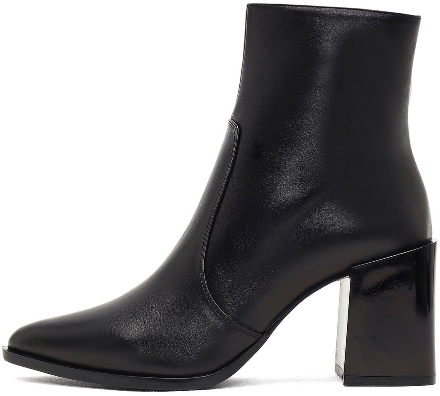 DERIMOD Heeled Ankle Boots Patent Leather Heeled Ankle Boots
