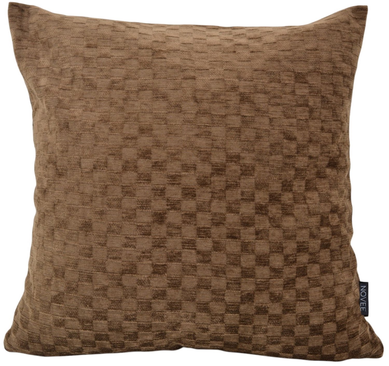 NOVÉE Chenille Checker Bruin Kussenhoes | 45x45 cm | Polyester
