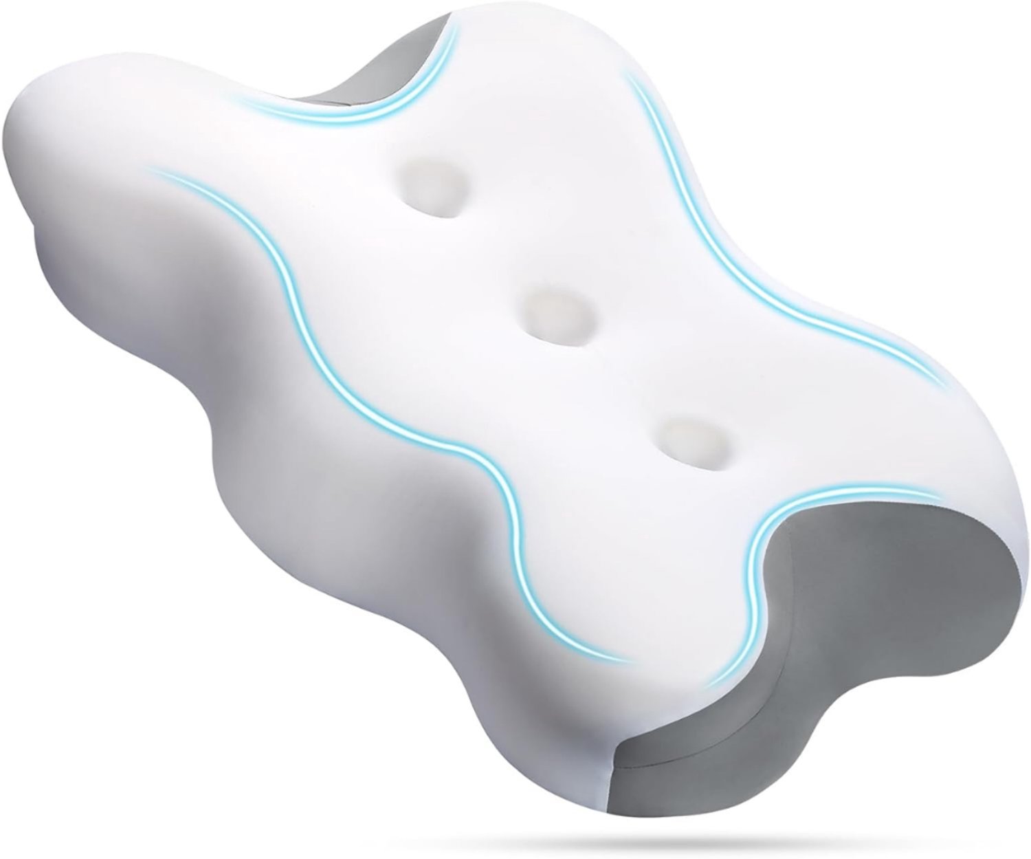 ZRNS® Anti Snurk Kussen - Vlinderkussen - Traagschuim Hoofdkussen - Ergonomisch Grijs