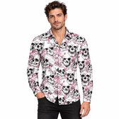 heren blouse doodshoofd design - Lange mouwen - Knoopjes
