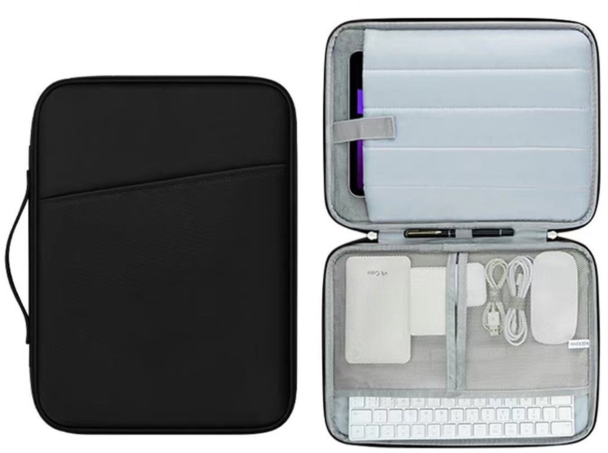 13 inch laptop sleeve geschikt voor 13 inch laptops, 13 inch draagbare tablet opberghoes, waterdichte en schokbestendige beschermhoes, beschermhoes met handvat - zwart