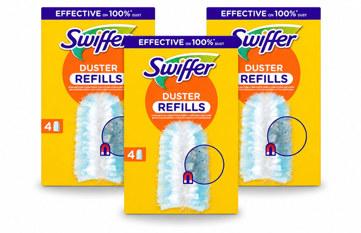 3 x Swiffer - Duster – Voor Stofwisser – 4 navullingen - Voordeelverpakking - 3 stuks