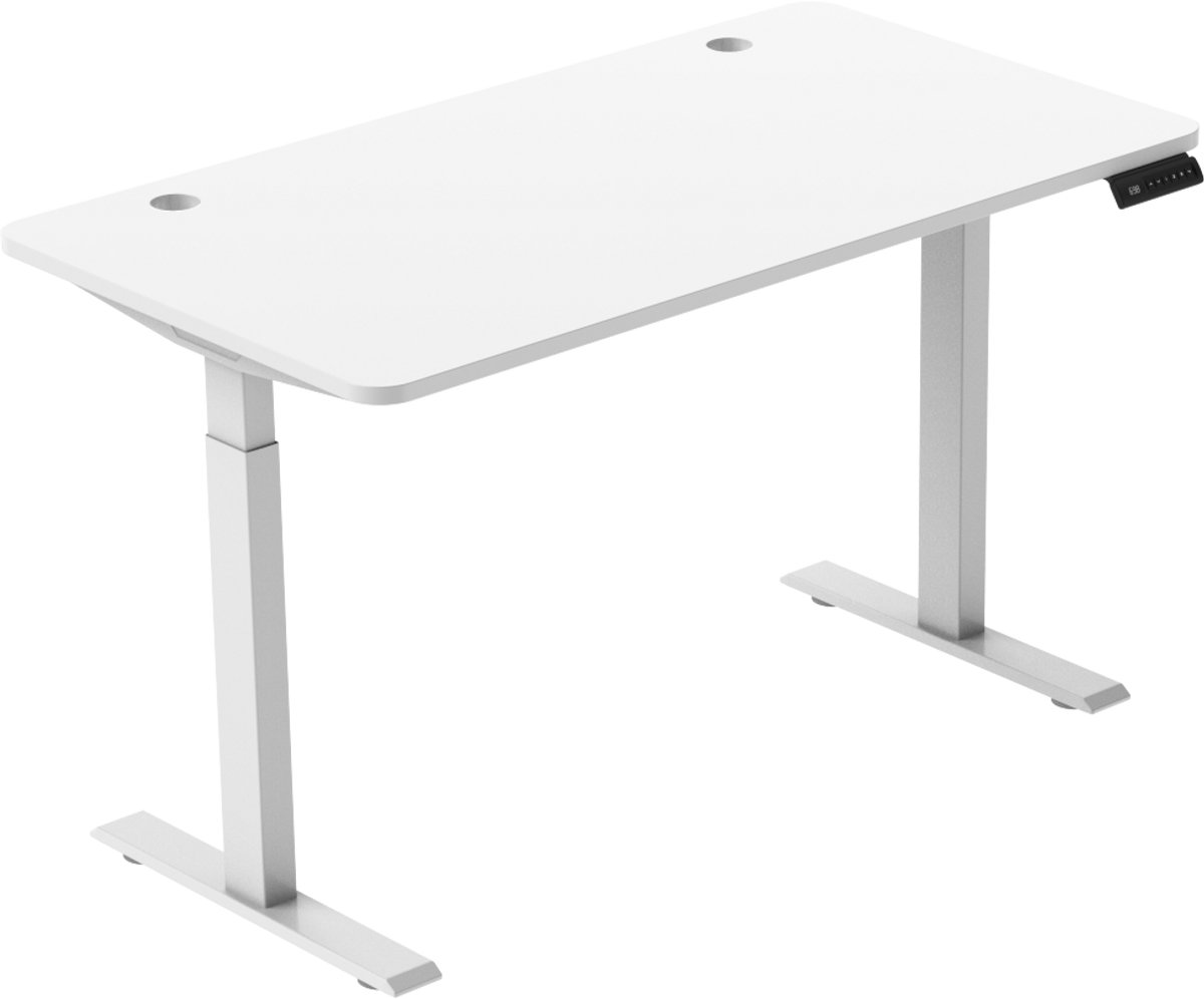 DESMIU Elektrisch Verstelbaar Bureauonderstel - Dubbele Motor Met 4 Geheugenstanden - Thuiskantoor - Staal - 180 x 57,5 x 71 Tot 119 Cm - Wit