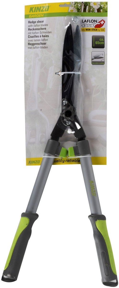 Kinzo Heggenschaar - 65CM - met Llaflon Bladen - Extra Sterk - Roestbestendig - Non-Stick Bladen - Grijs/Groen van Kinzo — afbeelding 2