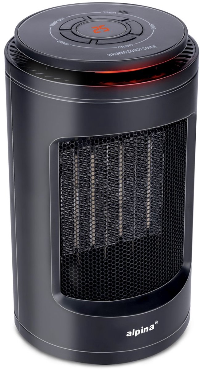 Bol.com alpina Elektrische Kachel Heater – Ventilatorkachel 1200W – Compacte Verwarming met 2 Warmtestanden – Lichtgewicht – Ver... aanbieding