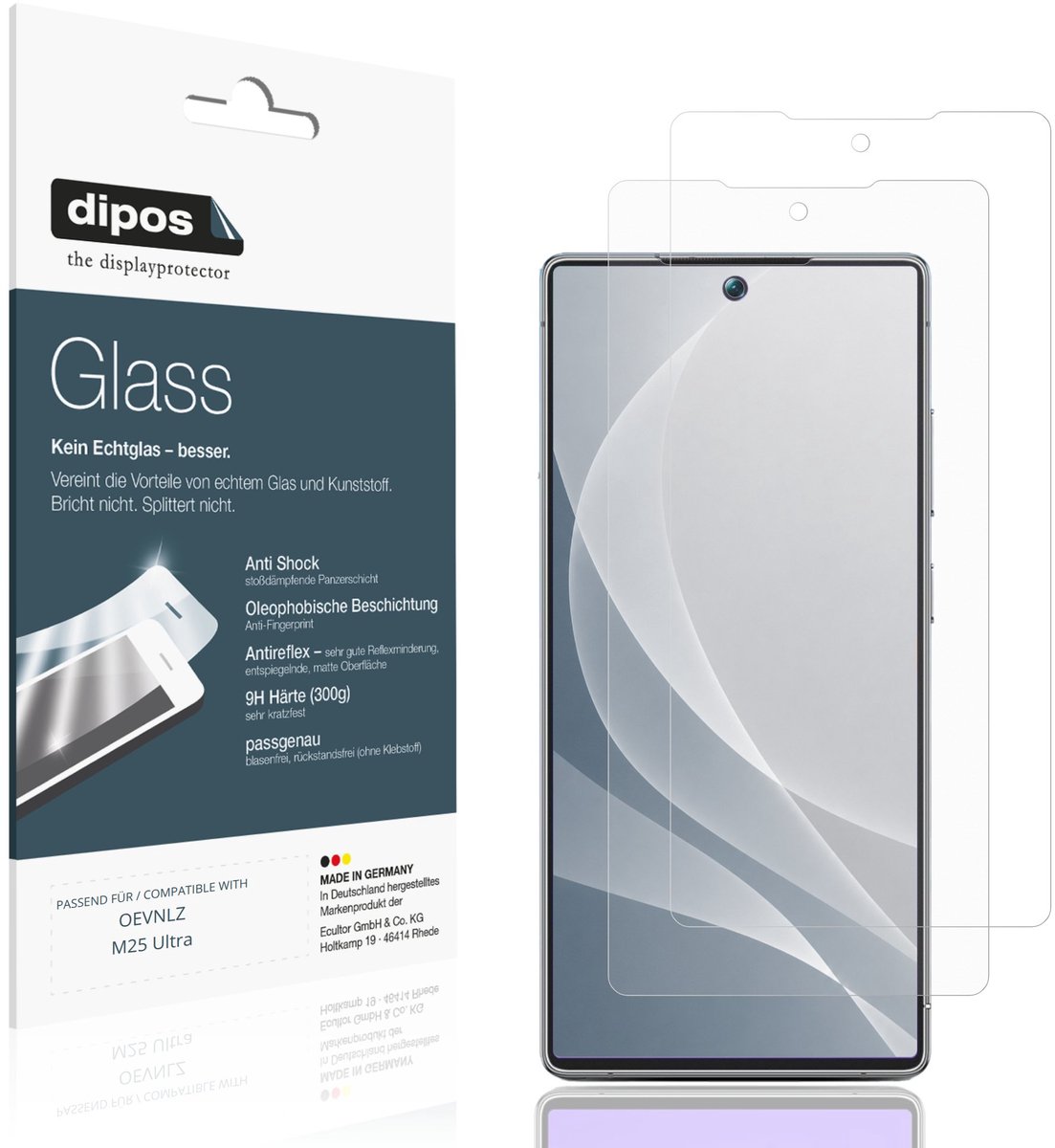 dipos – 2x Matte Pantserfolie geschikt voor OEVNLZ M25 Ultra | 9H Screenprotector