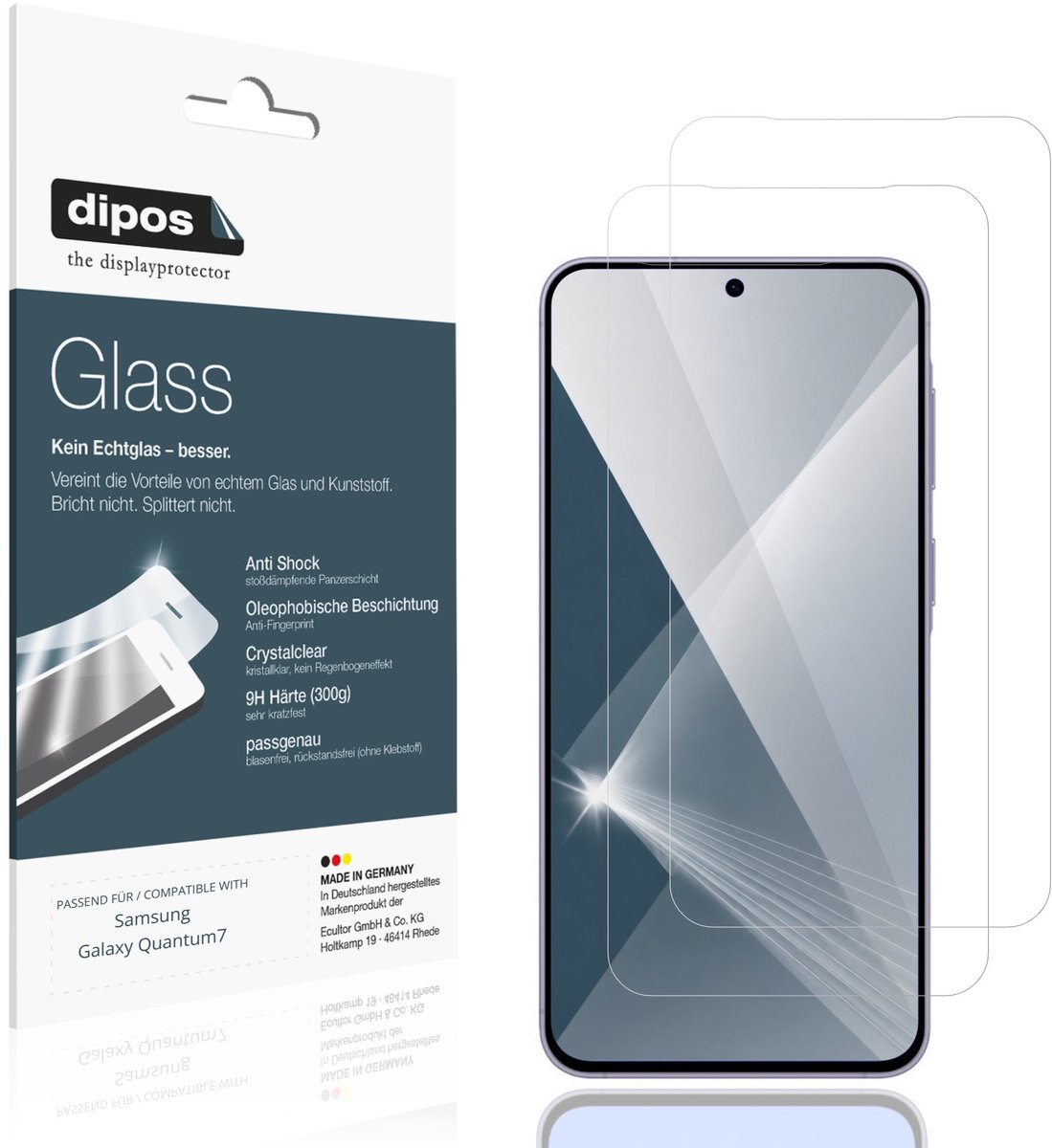 dipos – 2x Pantserfolie geschikt voor Samsung Galaxy Quantum7 | 9H Screenprotector