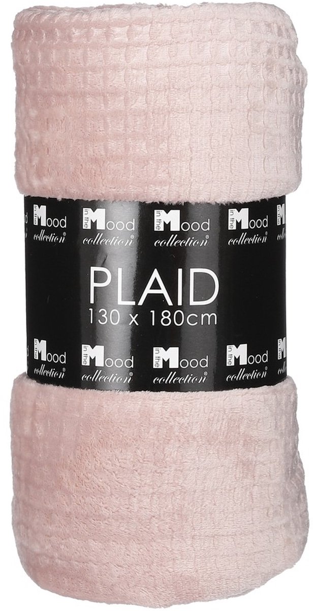 In The Mood Collection Joanne Fleece Plaid - L180 x B130 cm - Polyester - Perzik