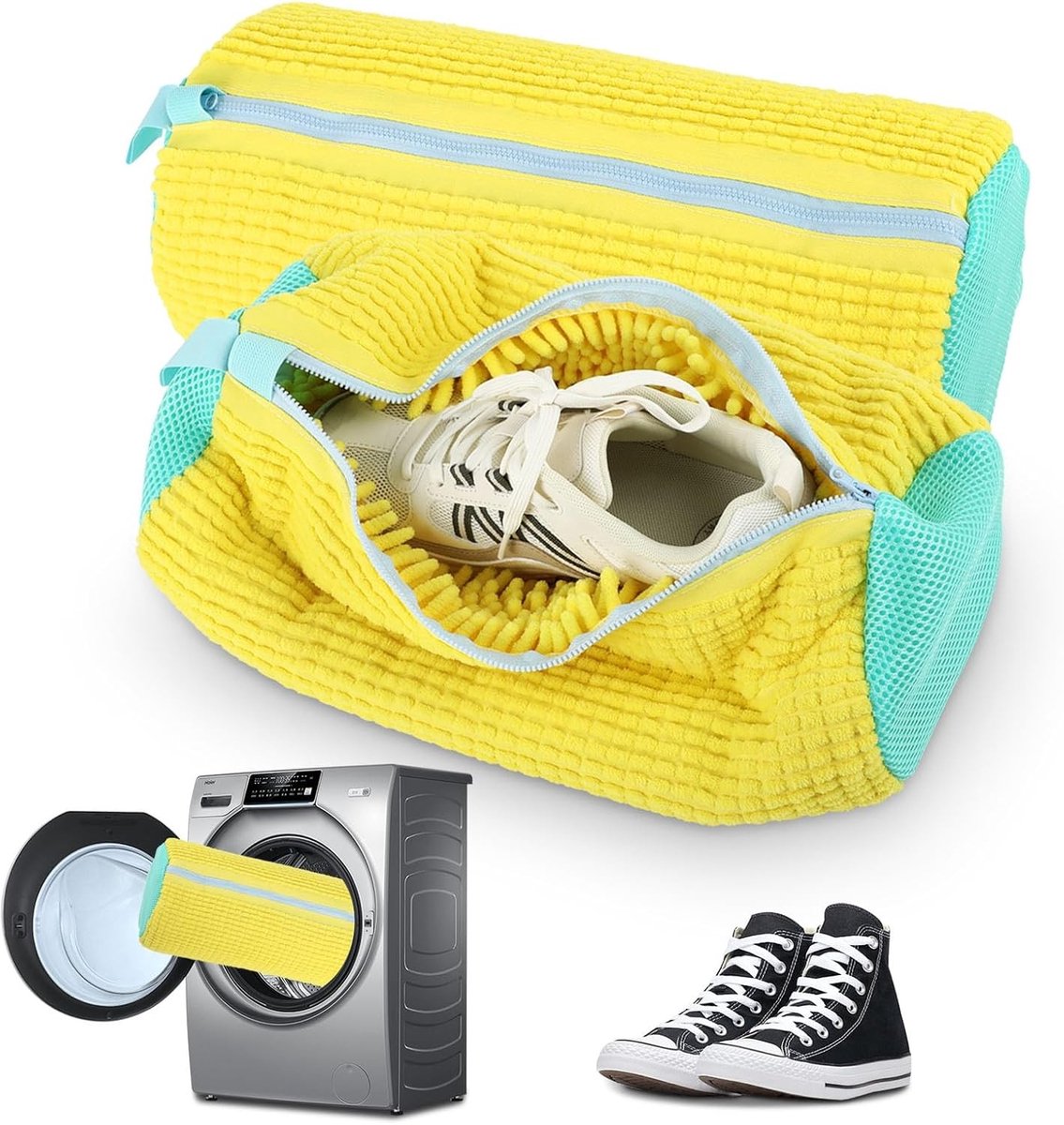 Set van 2 Herbruikbare Waszakken voor Schoenen, Ideaal voor Wasmachine, Geschikt voor Sportschoenen en Sneakers