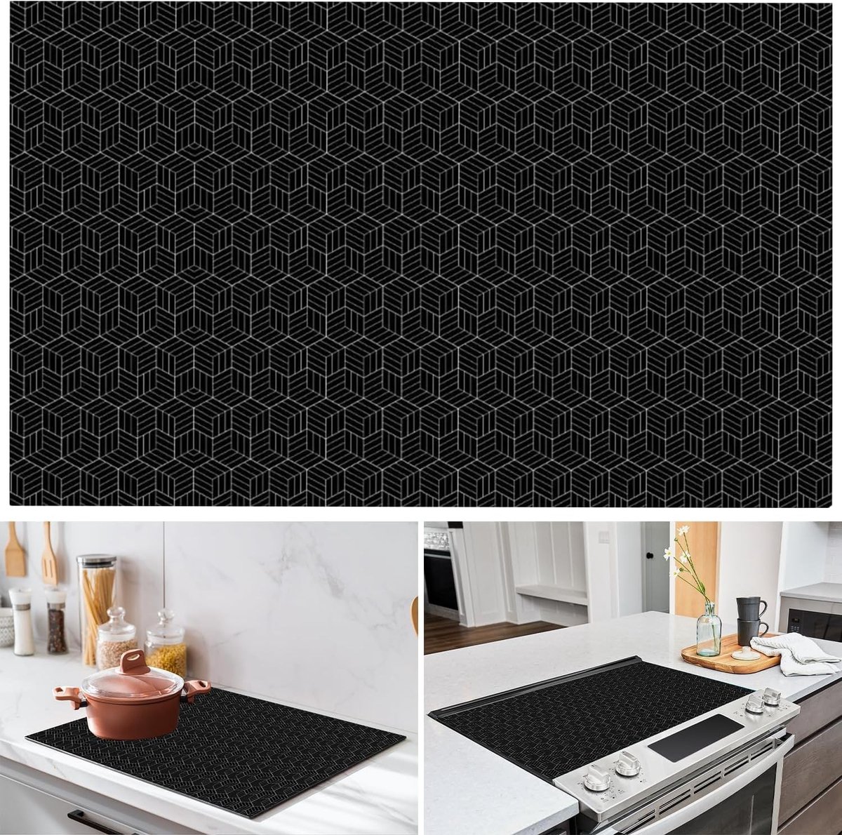 Hittebestendige inductiemat van silicone, krasbestendig en flexibel, tot 240°C, 52 x 78 cm, ideaal voor kookplaten en bescherming tegen krassen