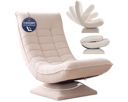 Casaria Relaxstoel met Verstelbare Rugleuning – Cord Crème