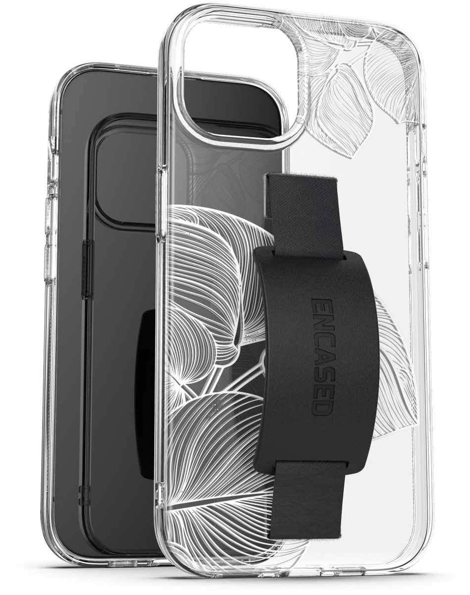 Elzusha - iPhone 15 Pro Hoes met Handstrap - Doorzichtig Silicone Design