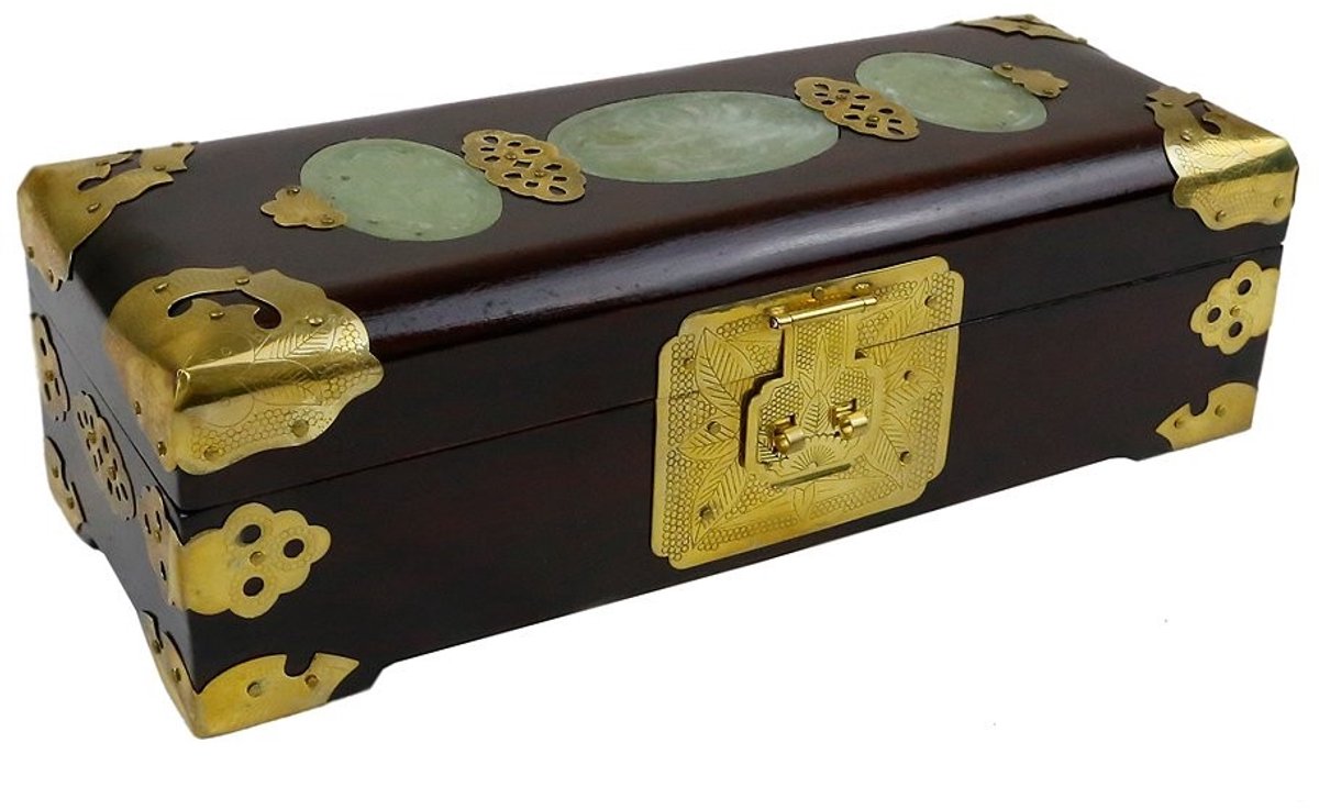 Elzusha - Houten Sieradenbox met Jadeite Inleg