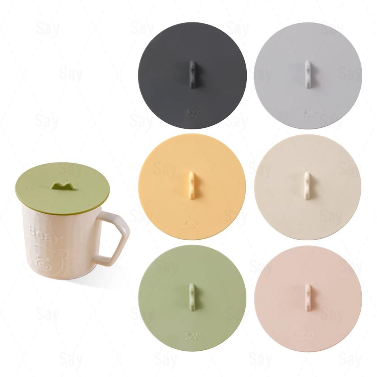 Elzusha - Silicone deksel voor glazen - 10 cm - 6 stuks
