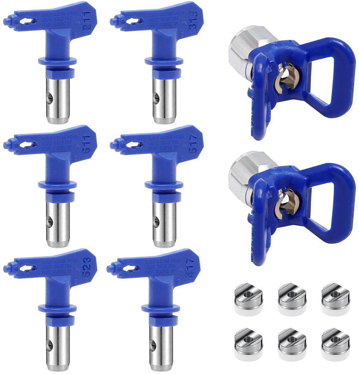 Elzusha - Omkeerbare Sproeiers voor Airless Verfspuit - Set van 6