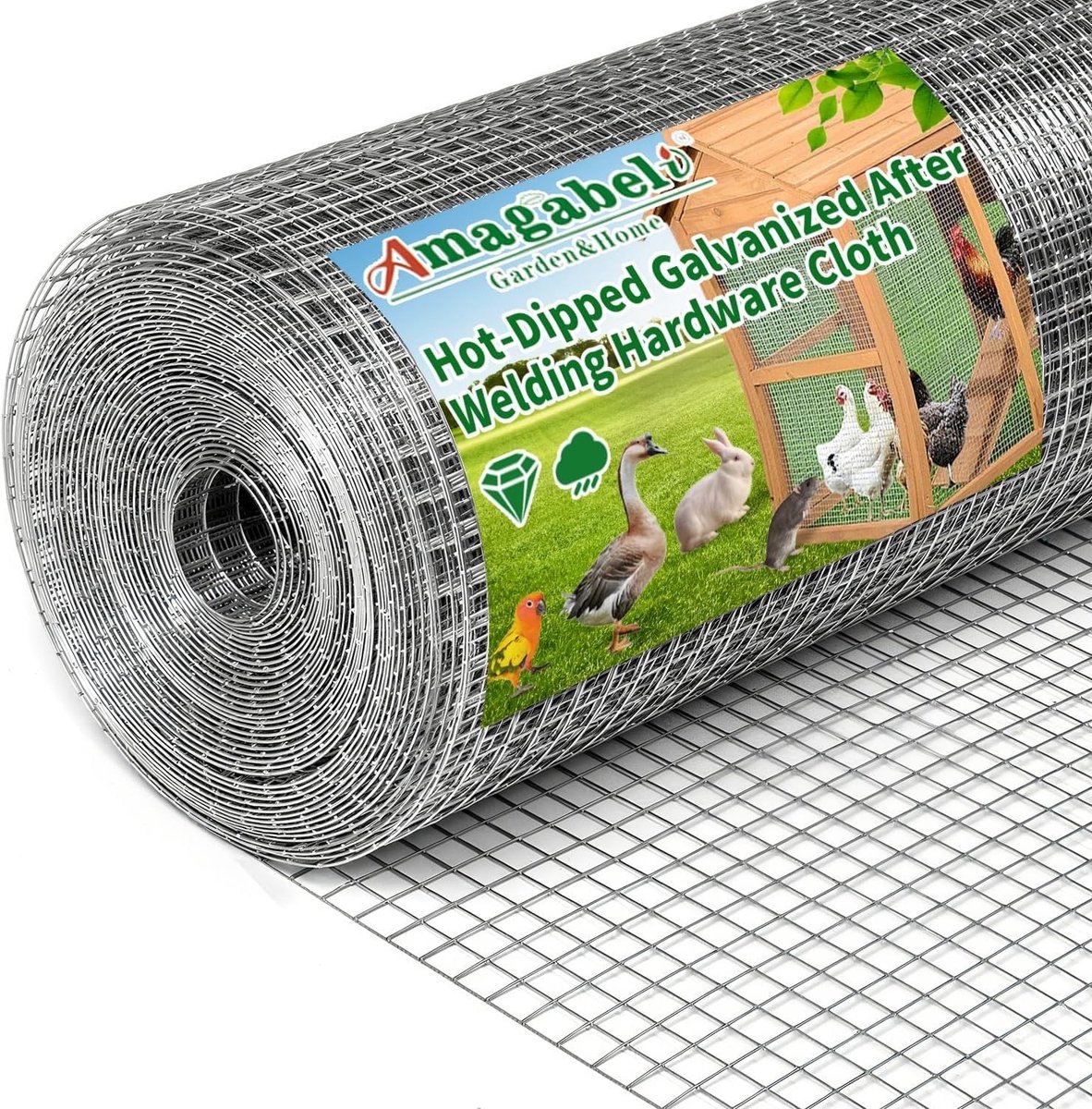 Kippendraad - Verzinkt - 0,5 x 25 m - Zeshoekig Gaas voor Dierenbehuizing - Voor Tuin en Dieren