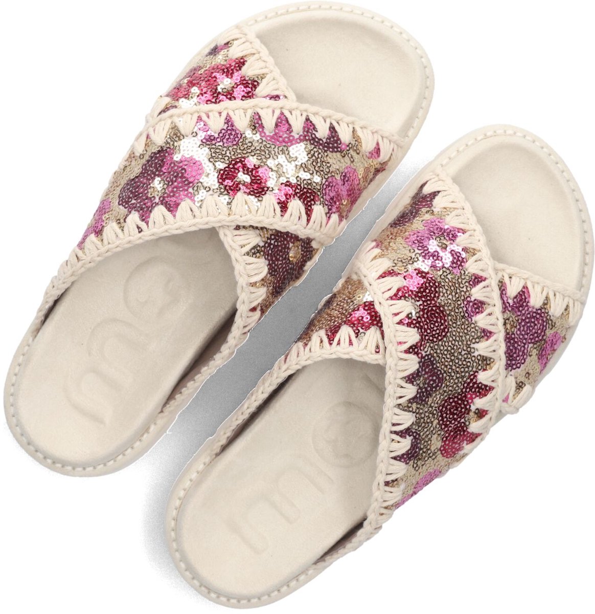 Mou Sequins Criss-cross Bio Sandal Slippers - Dames - Multi - Maat 39
