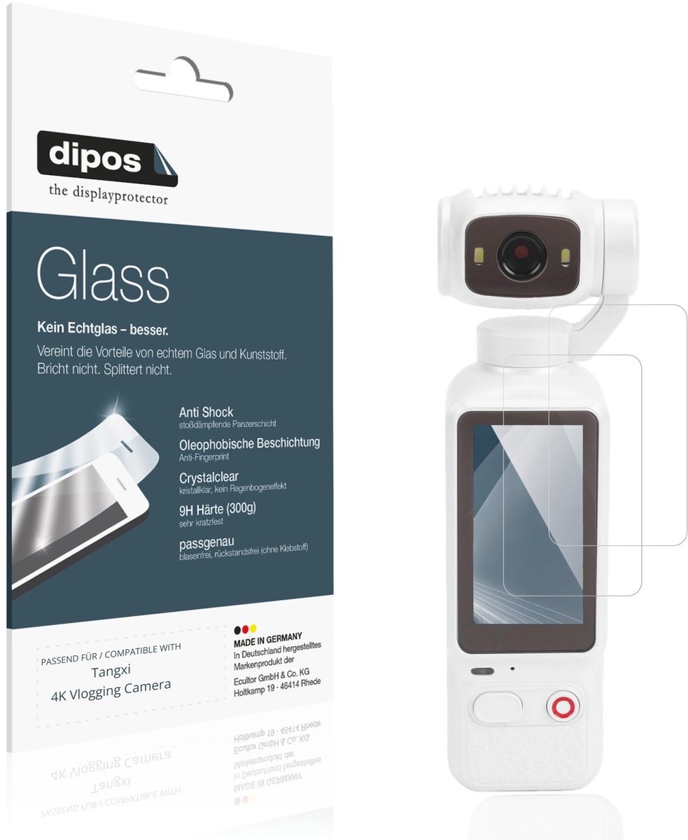 dipos – 2x Pantserfolie geschikt voor Tangxi 4K Vlogging Camera | 9H Screenprotector