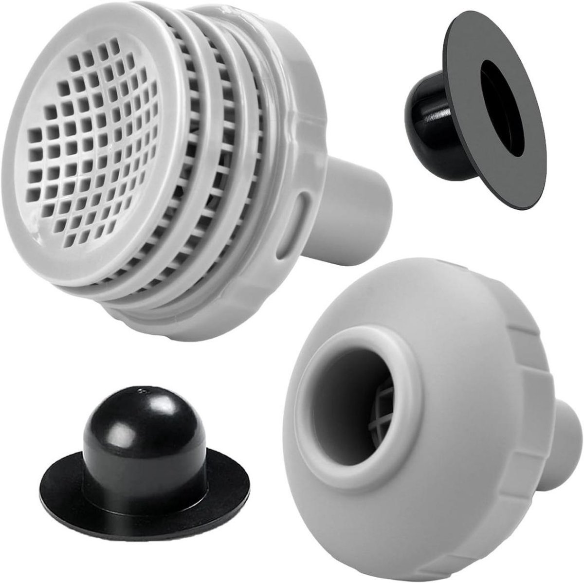 Boven Grond Zwembad Onderdelen - Set met 1.25" - Afvoer Poolfilter & Inlaatmondstuk en Poolstopper