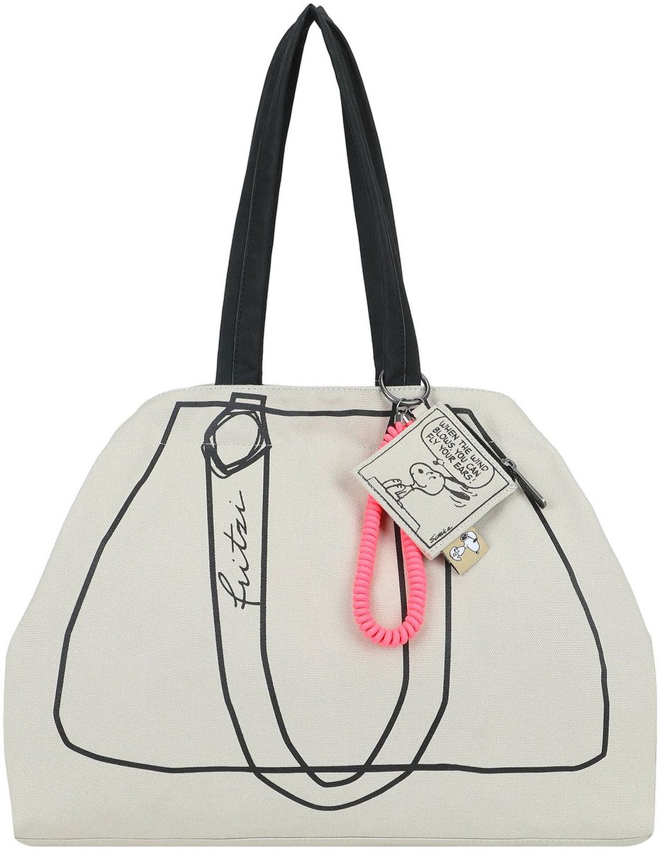 Fritzi aus Preußen shopper schoudertas Peanuts™ x Fritzi Izzy Easy Sketched Shopper Beige