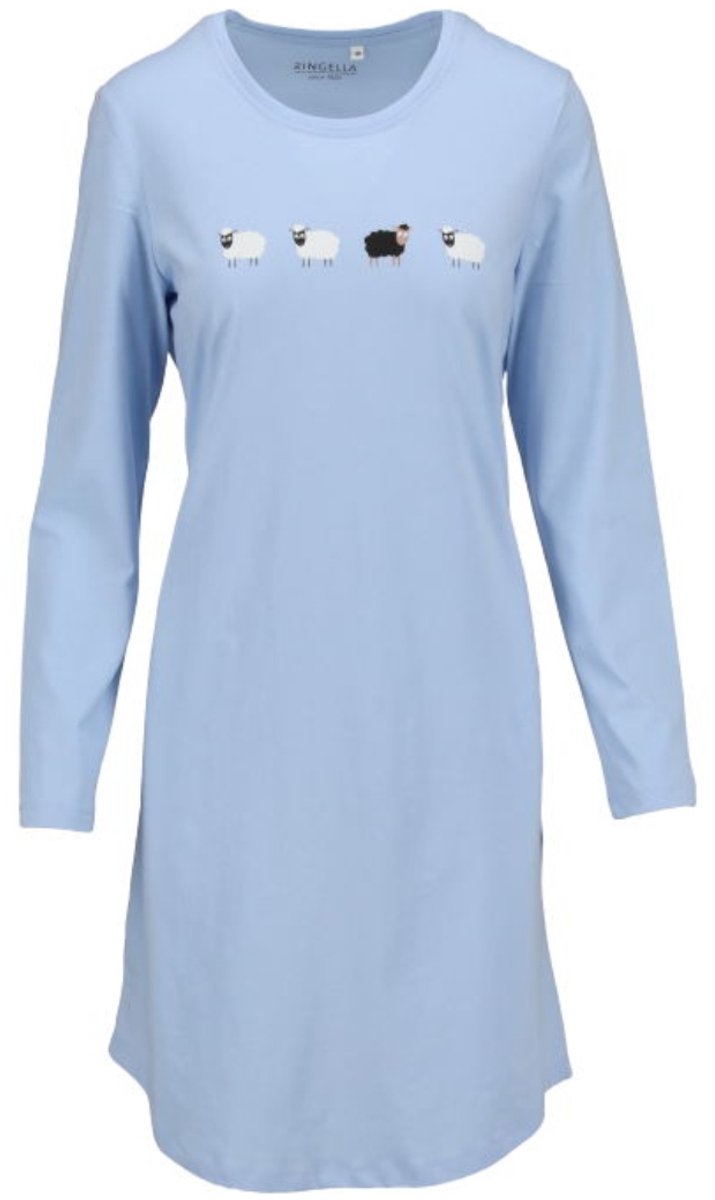 Katoenen dames nachthemd fjord blauw Ringella - Blauw - Maat - 36