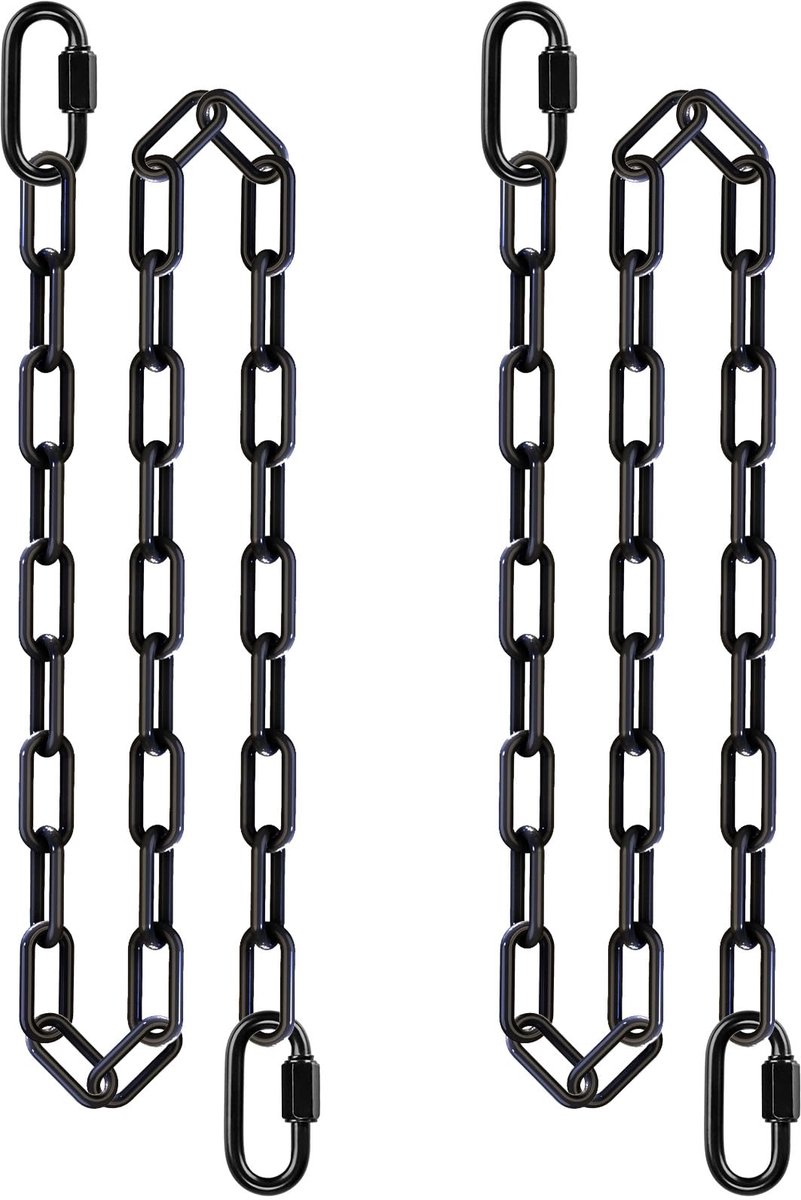 Ophangketting - RVS Schakelketting - 453 kg Draagkracht - Voor Hangstoel, Schommel, Hangmat, Bokszak, Wiegframe - Zwart, 200 cm