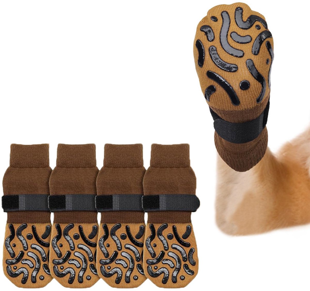 2 paar Hondensokken - Maat S - Honden Sokjes - Antislip hondensokken - Huisdier Sokkenmet elastische bandjes - Anti-kras laarzen - Anti-kras Kattenlaarzen - Anti slip sokken - Pootbescherming - voor hardhouten vloeren, voorkomen likken - TENGYIF®