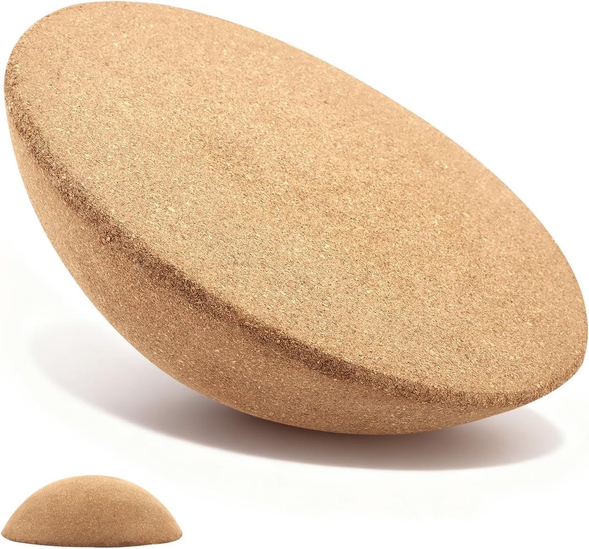 Cork Balance Board voor Volledige Lichaamstraining, Ideaal voor Yoga en Evenwichtsoefeningen, Duurzaam en Hoogwaardige Halfbal van Kork voor Fitness en Stabiliteit